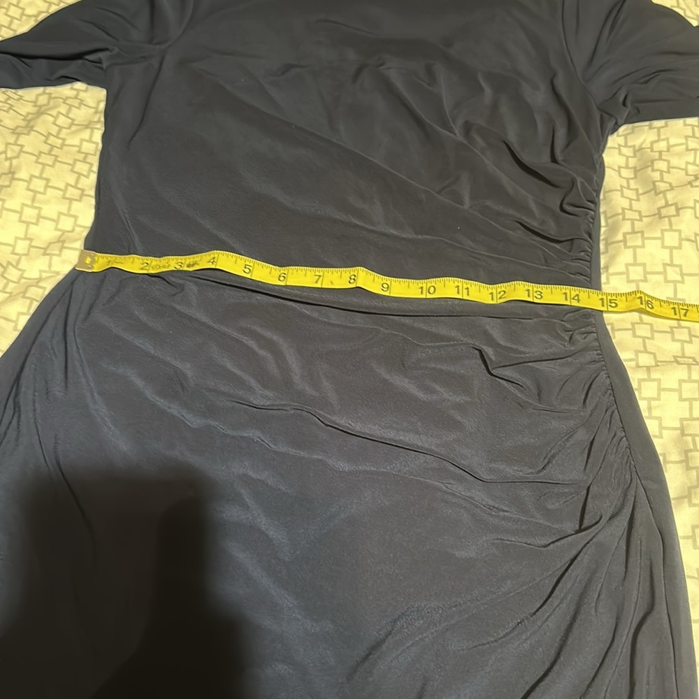 Elegant Navy Blue Long Sleeve Dress - Picture 15 of 16